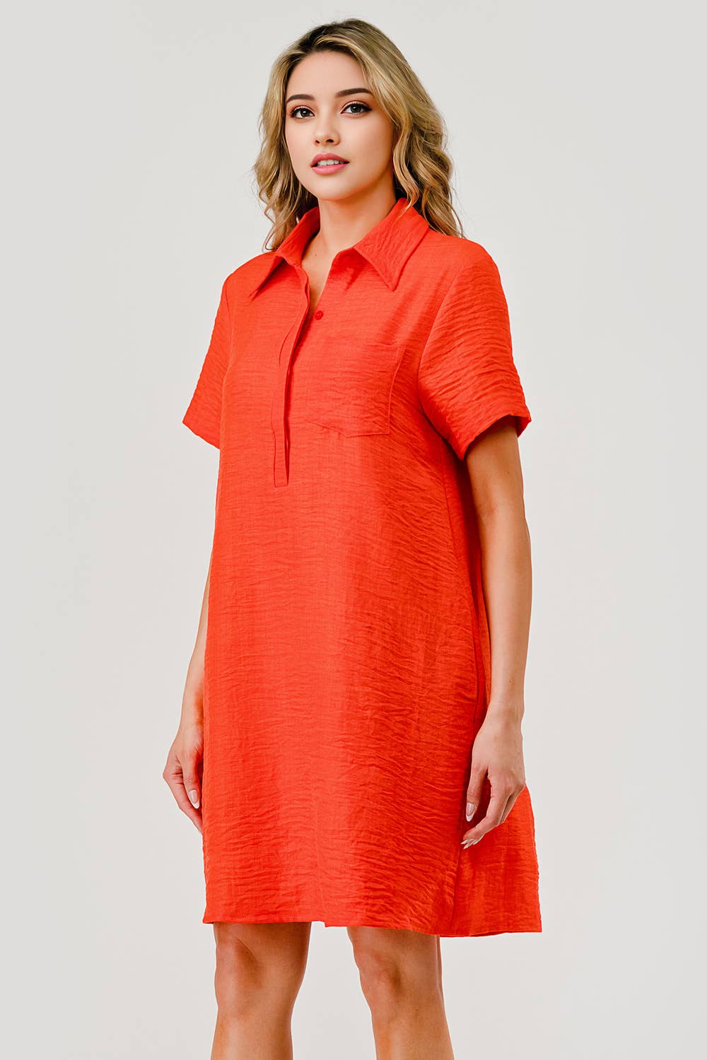 Orange Ellie Casual Collared Game Day Shift Dress