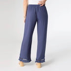 Layla Crossover Ruffle Pant: Patriot Blue