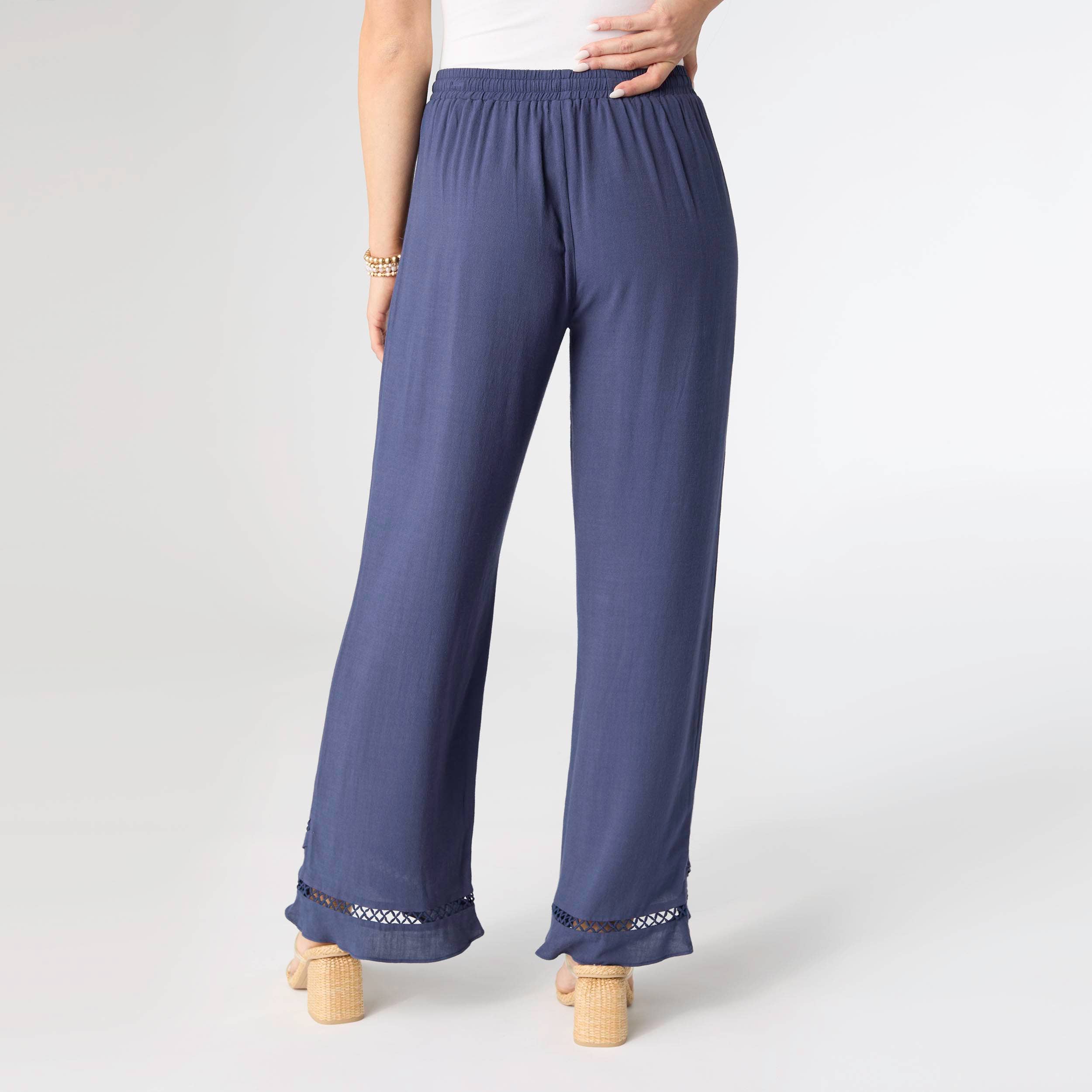 Layla Crossover Ruffle Pant: Patriot Blue
