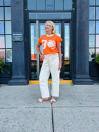 SMALL ORANGE Go Football Varsity Game Day Sweater Top