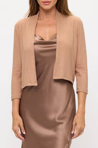 Khaki Brushed Knit Cashmere Bolero
