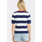 Navy/Red 4TH of July Star Striped Sweater