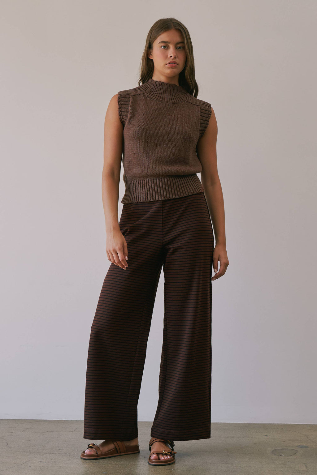 Choco Lexi Ribbed Mock Neck Sweater Vest