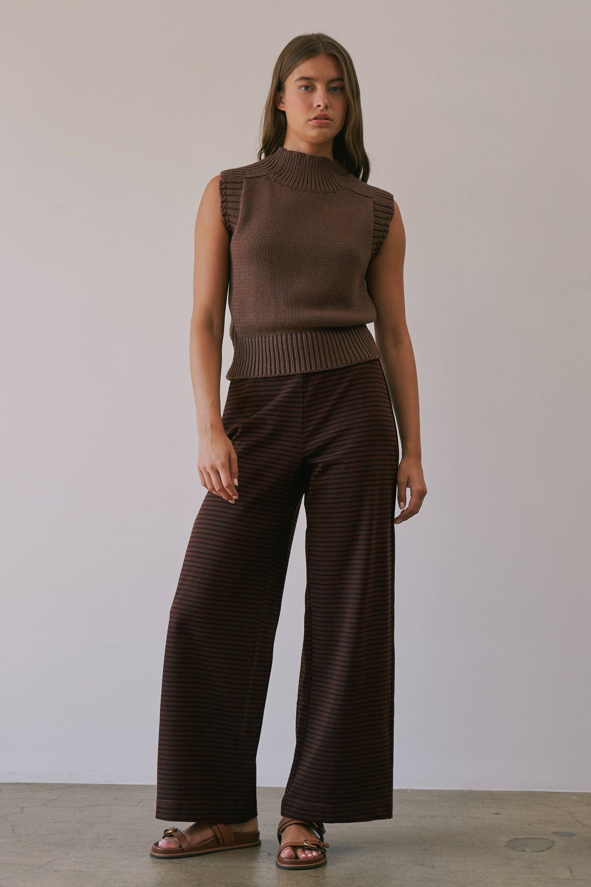 Choco Lexi Ribbed Mock Neck Sweater Vest