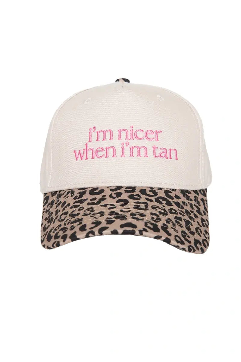 I'm Nicer When I'm Tan Two-Toned Vintage Hats Grad Gift Idea: Leopard and Tan