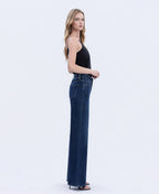 UPLIFTED JEWEL OLIVIA SUPER HIGH RISE FULL LENGTH DARK WASH WIDE JEANS