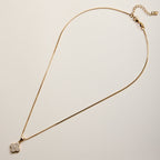 Gold Filled Clover Pendant Necklace with Box Chain: GD / ONE