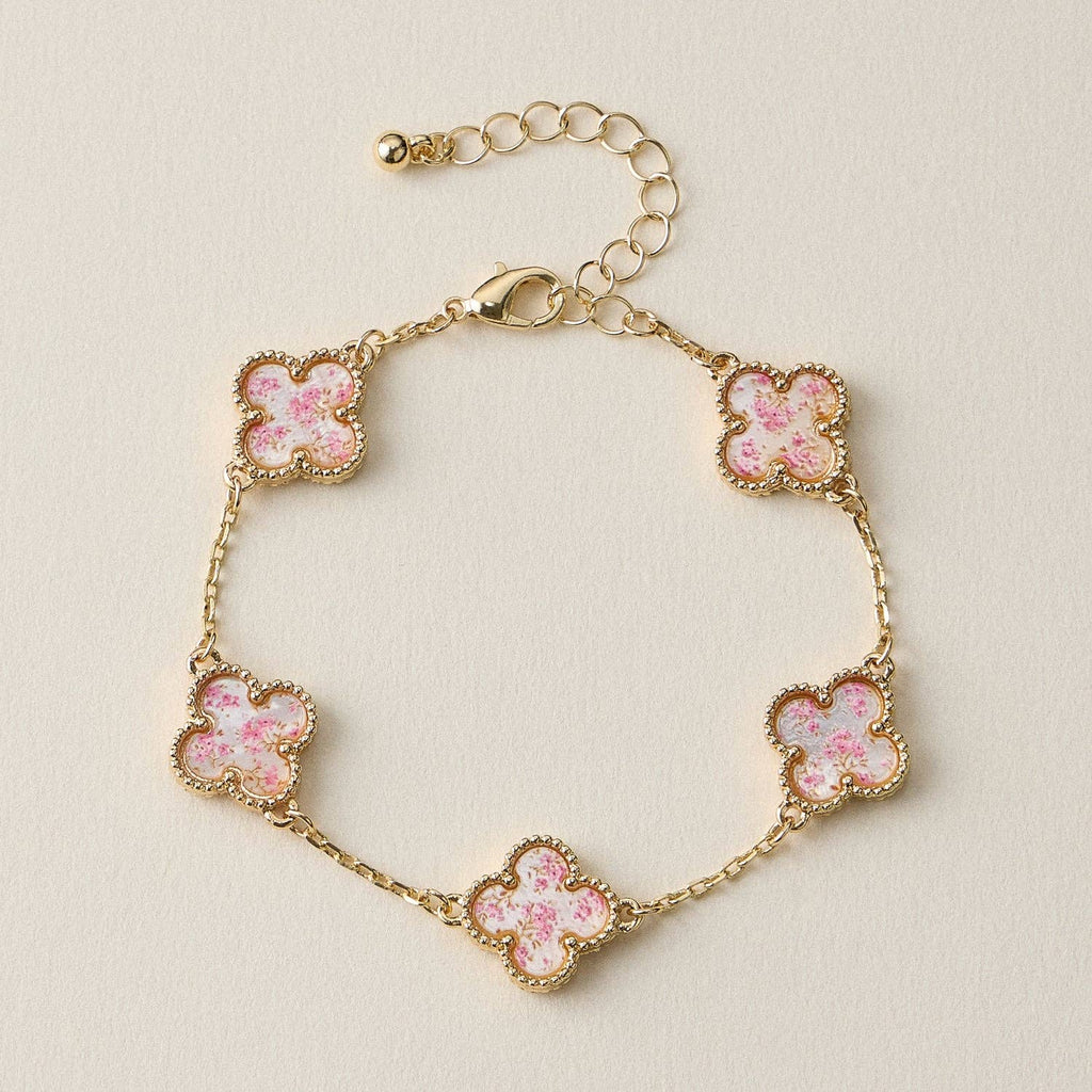 Colorful Shell Charm Bracelet with Gold Detailing: White Gold / One / 5SB21068