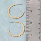 Bushed Texture Gold Hoop Earrings: GOLD