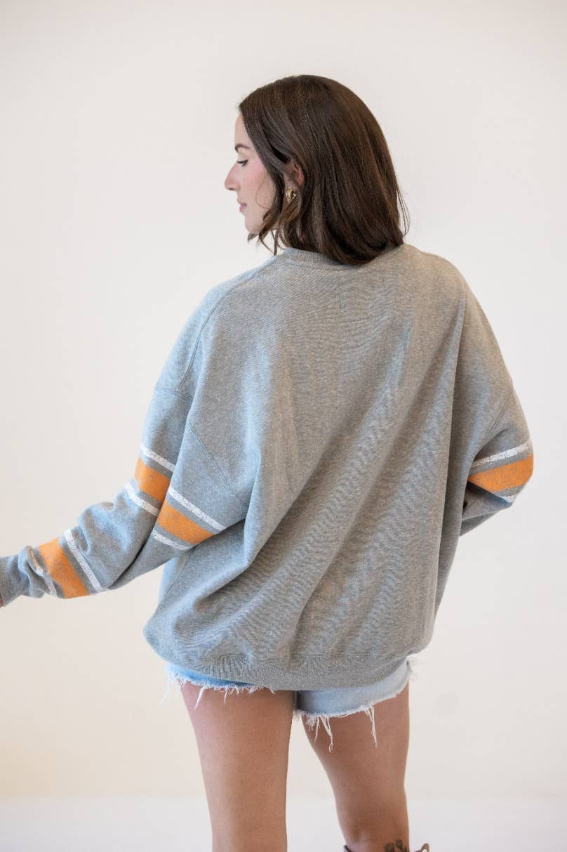 HEATHER GREY Tennessee Langford Multimedia OS Fleece Crew