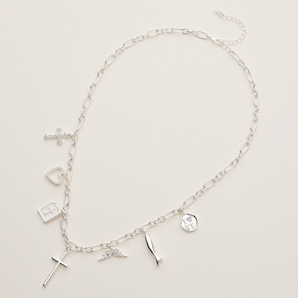 Faith and Love Charm Necklace - 18K Gold Dipped: GD / ONE / 5DN18146