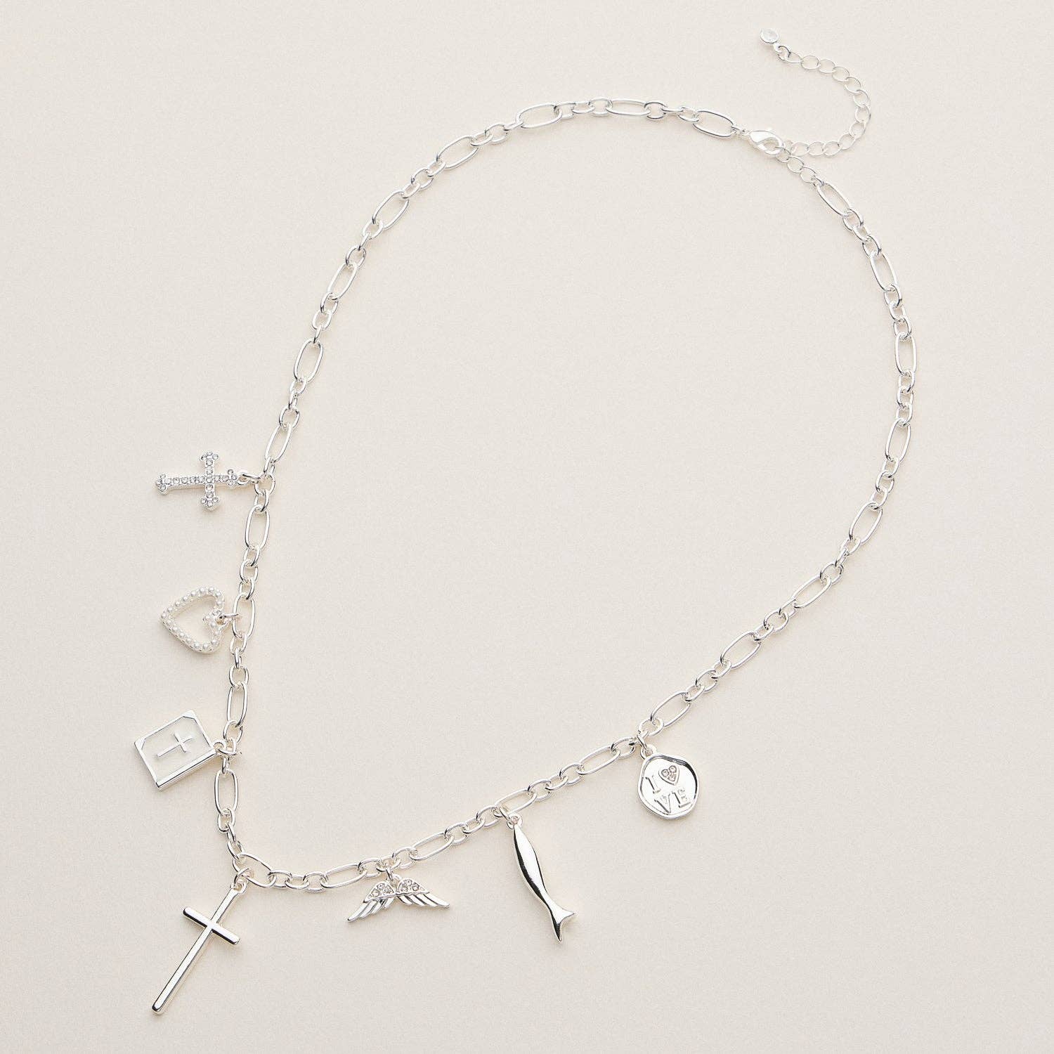 Faith and Love Charm Necklace - 18K Gold Dipped: GD / ONE / 5DN18146