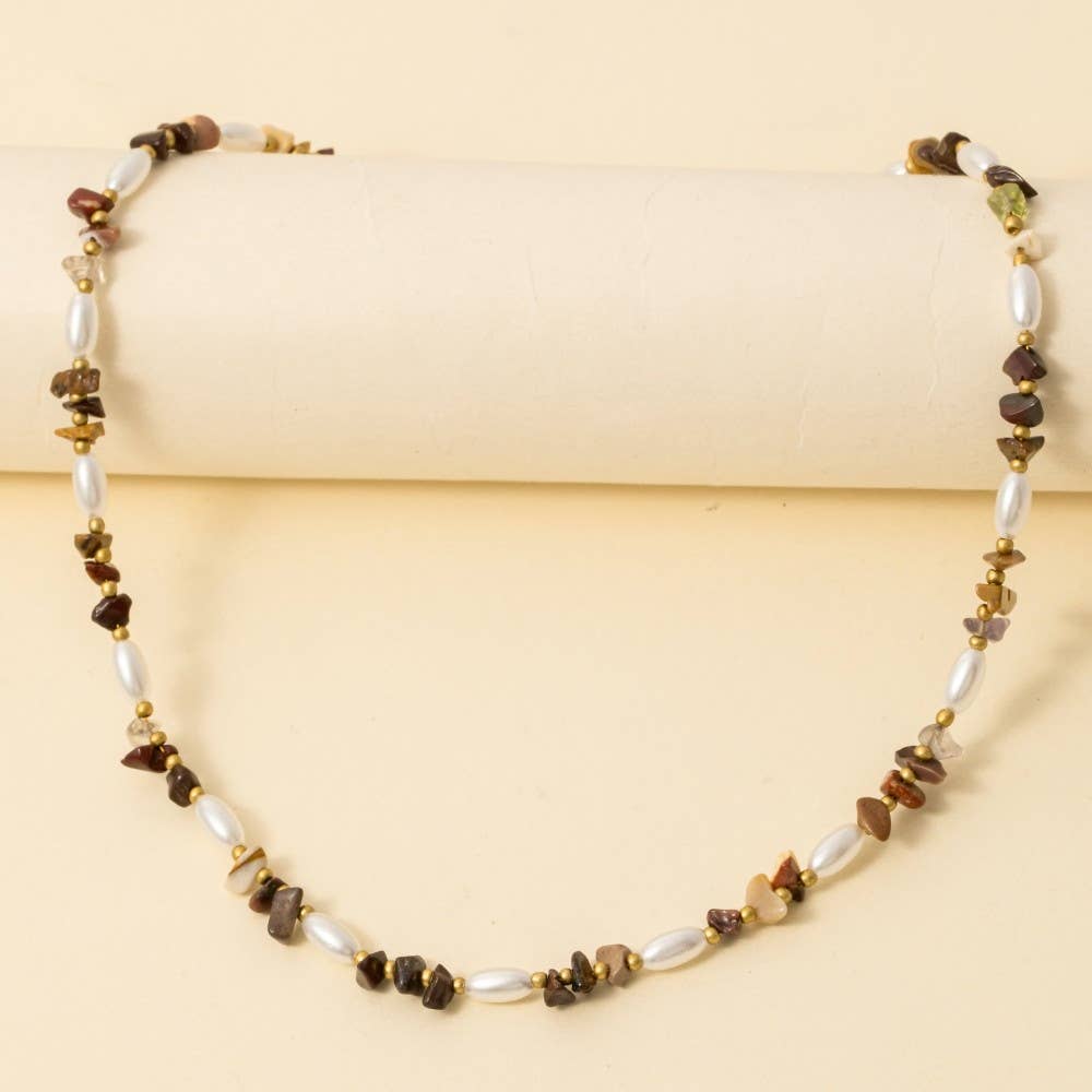 Assorted Stone And Beads Necklace: MU