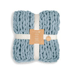Chunky Knit Throw Blanket - Denim