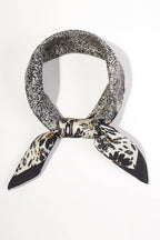 Classic Floral Print Bandana: Taupe