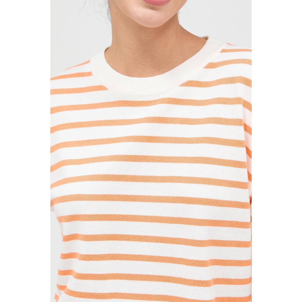 ORANGE Round Neck Striped Crop Top – HYFVE – view 5