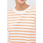 ORANGE Round Neck Striped Crop Top – HYFVE – view 5