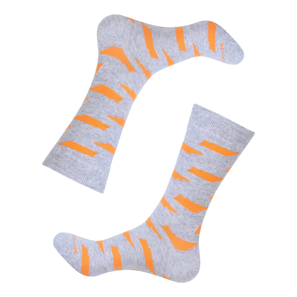 Grey/Orange Tennessee Shape Socks