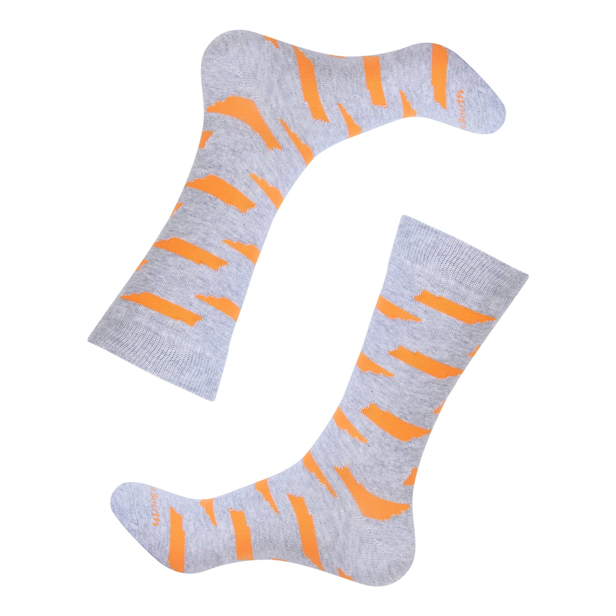 Grey/Orange Tennessee Shape Socks