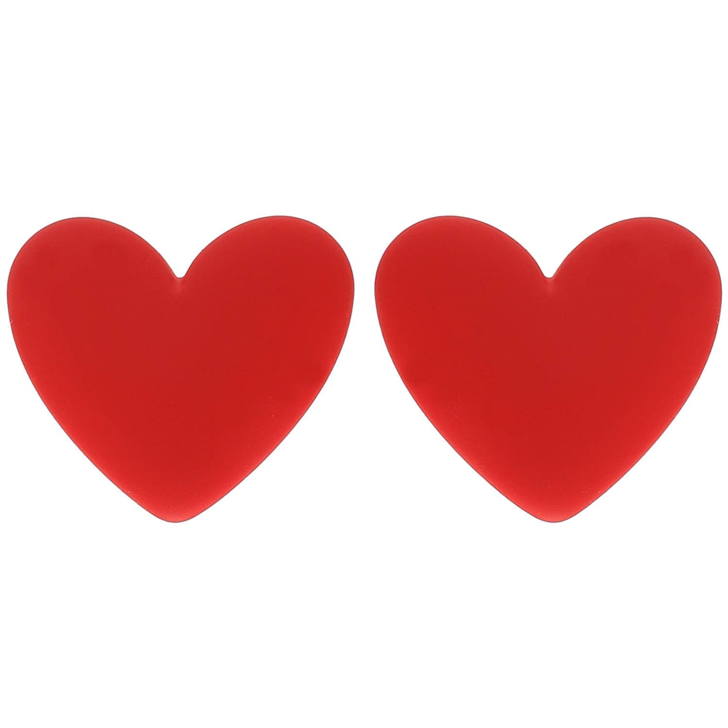 Heart Enamel Valentines Day Stud Post Earrings : Pink