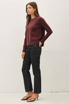 CHOC DOUBLE LAYERED LOOK RAGLAN SWEATER TOP