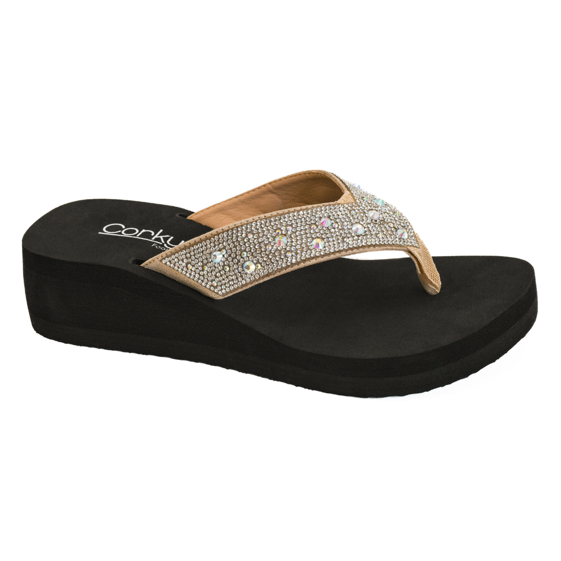 Corkys Dime a Dozen Rhinestone Flip Flop