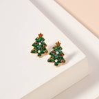 Christmas Tree Enamel Stud Earrings: White / One / 4BE32041
