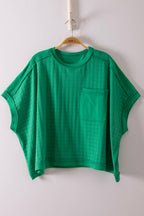 Kelly Green PLUS SIZE Dolman Sleeve Textured Knit Casual Top