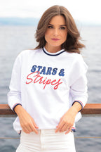 "STARS & STRIPES" SWEATSHIRTS, WHITE