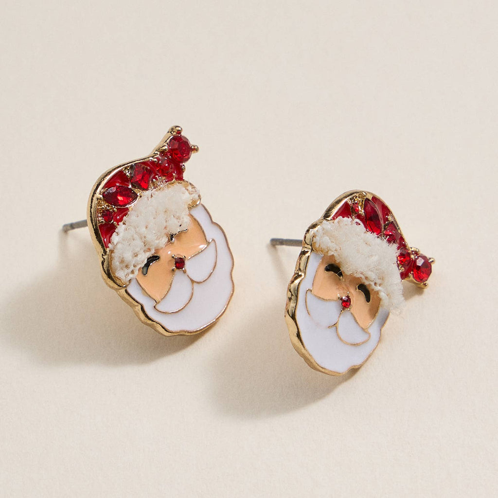Christmas Santa Claus Stud Earrings: Red / One / 4BE32052