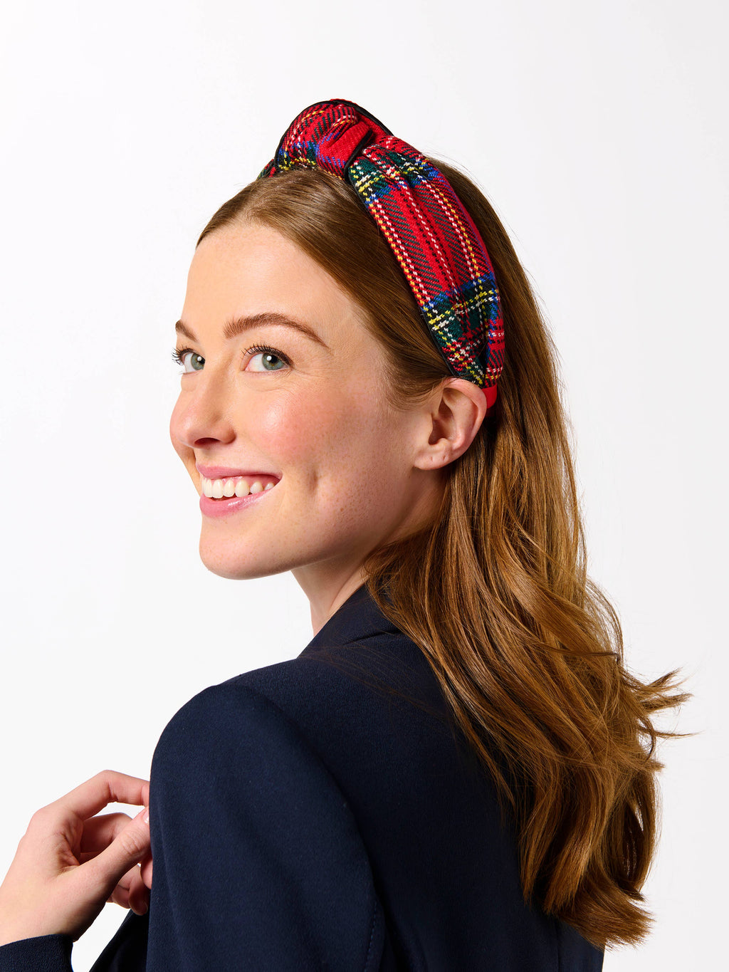 TARTAN KNOTTED HEADBAND: RED