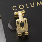 Chunky Chain Link Textured Huggie Hoop Earrings: GOLD