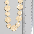 Hammered Gold Disc Chain Necklace: WG