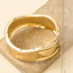 GOLD Thick Wavy Hinge Bangle Bracelet