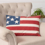 Patchy American Flag Pillow| Patriotic, USA