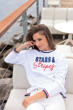 "STARS & STRIPES" SWEATSHIRTS, WHITE