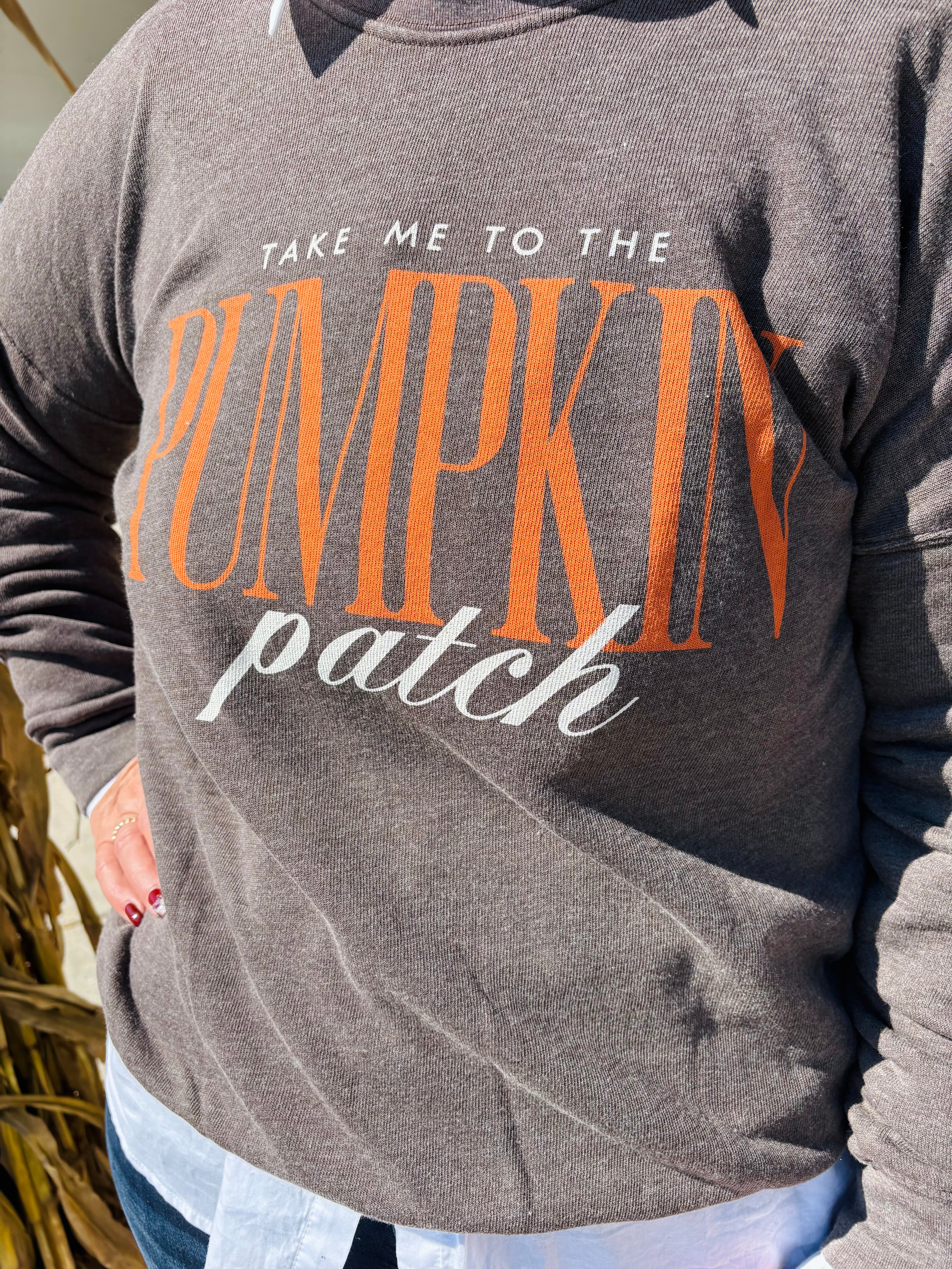 BROWN TAKE ME TO THE PUMKIN PATCH MINERAL SWEATSHIRT