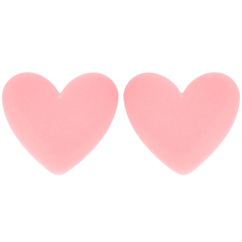 Heart Enamel Valentines Day Stud Post Earrings : Pink