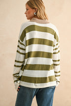 Olive/ White Knitted Classic Polo Shirts