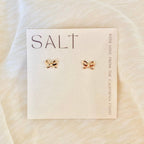 BOW STUDS | 18k gold |  dainty stud earrings