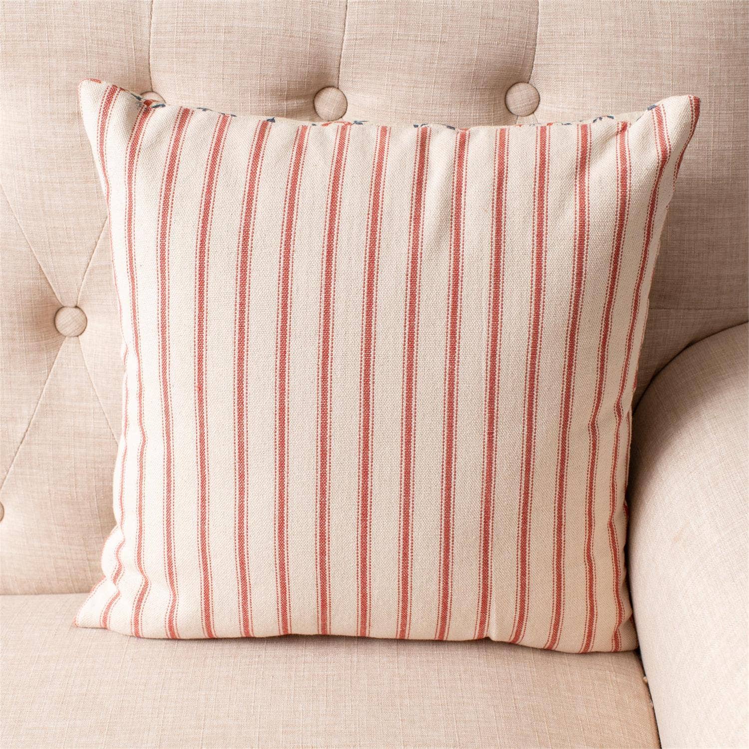 Red And Blue Paisley Floral Pillow| Patriotic Decor