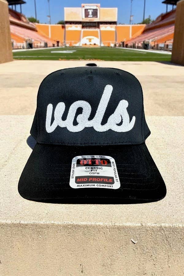Vols Script Black Canvas Embroidered Hat