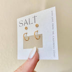 EVERYDAY HOOP & STUD SET | gold dainty stud post earrings