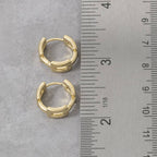 Silver Chunky Chain Link Textured Huggie Hoop Earrings