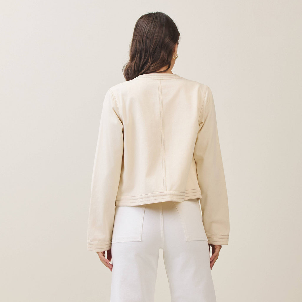 Cotton twill jacket: CREAM