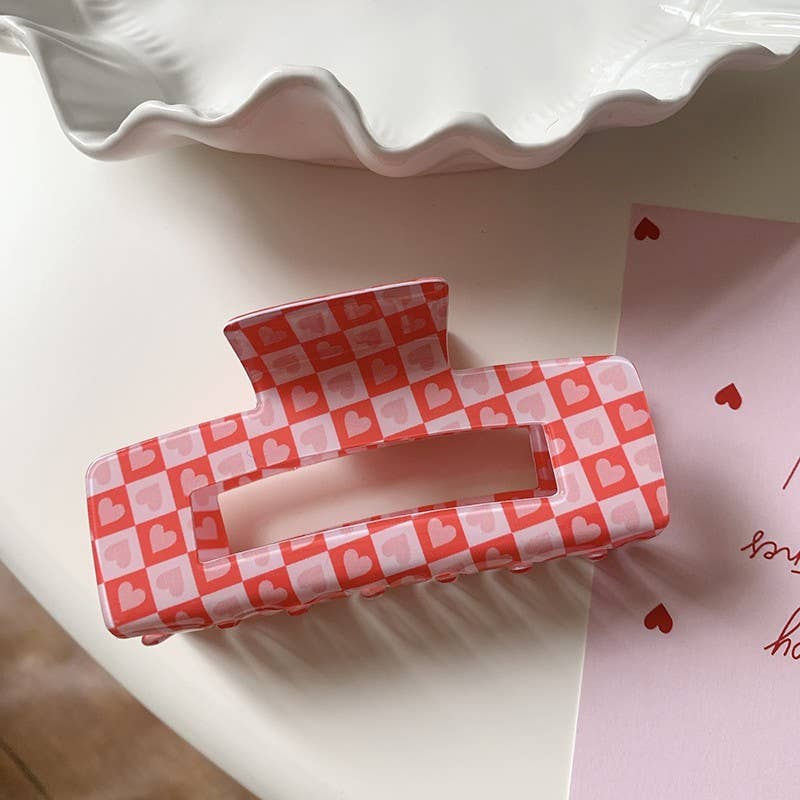 VALENTINE'S  DAY GIFT  HEART HAIR CLAW CLIPS | 40H887: A