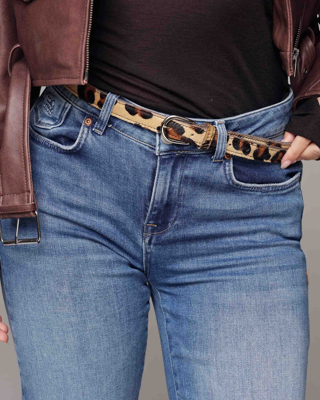 Leopard Dania | Skinny Cow Hair Belt