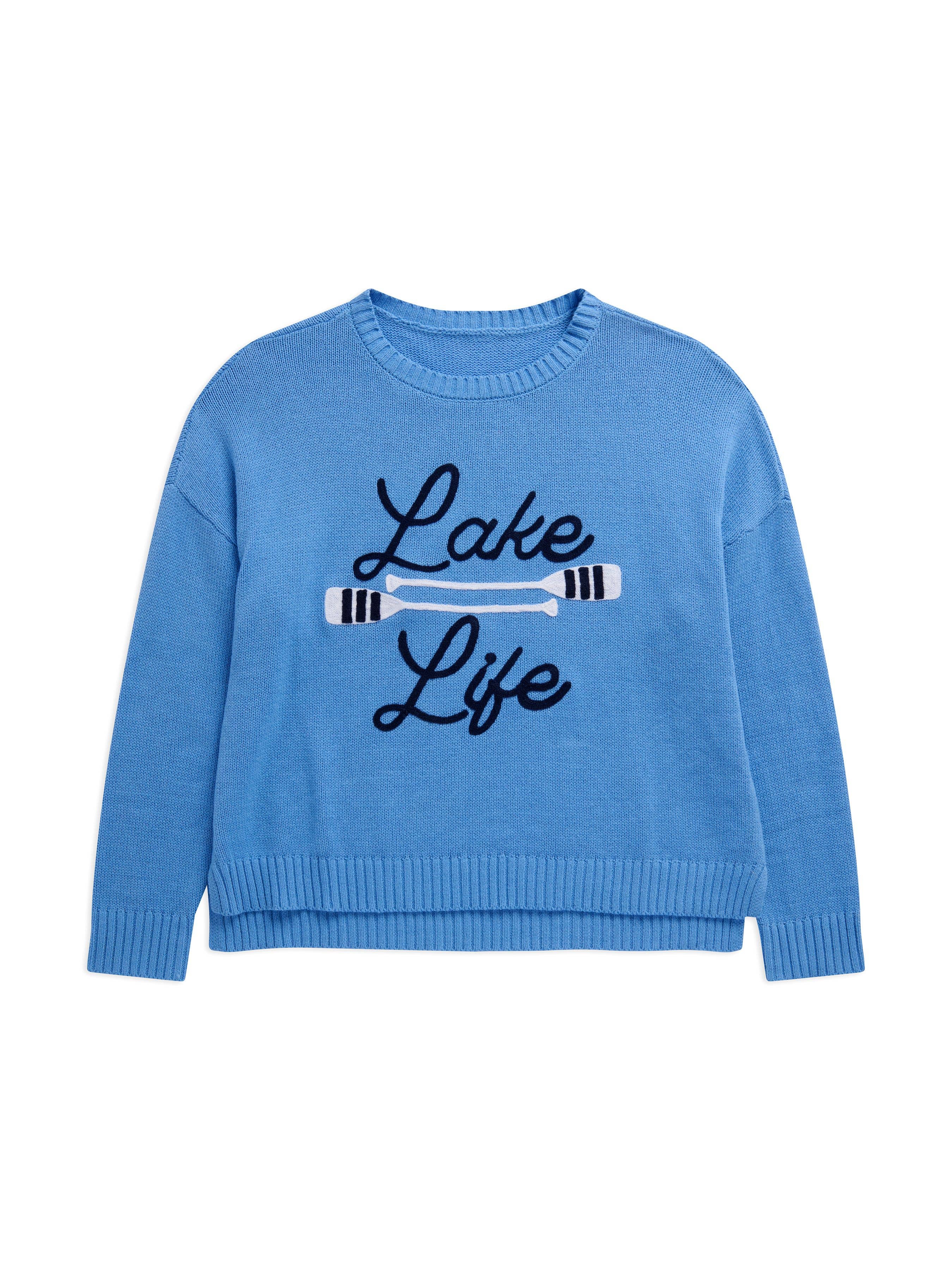 "LAKE LIFE" RELAXED FIT SWEATER: SMALL