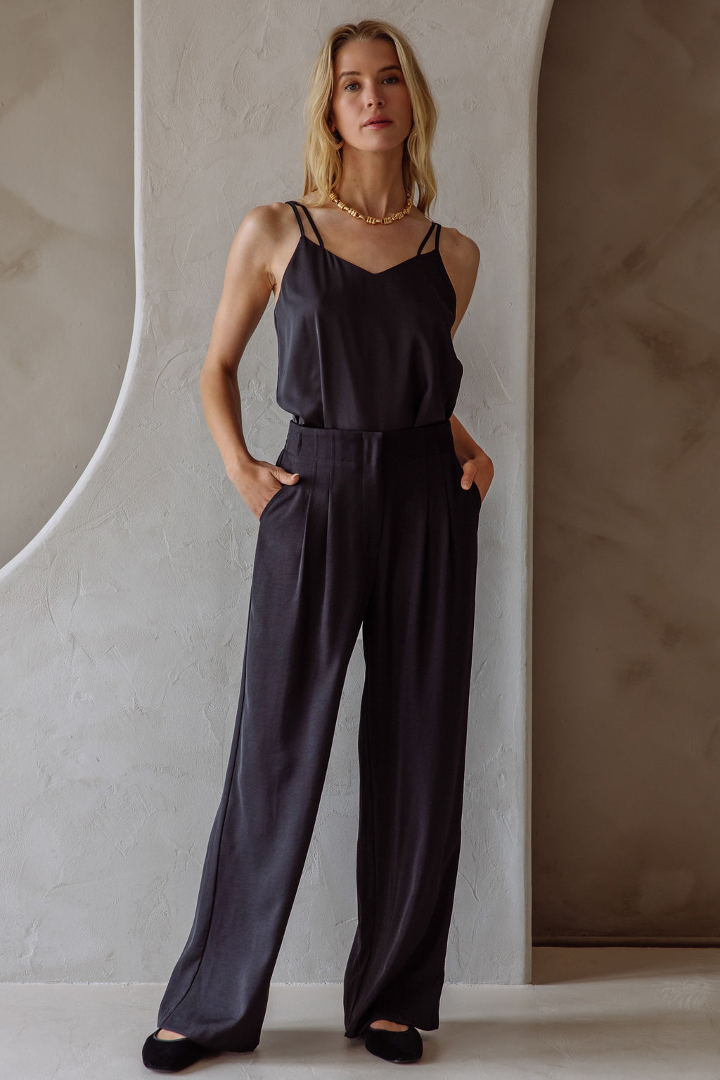 RECYCLED WIDE LEG PANTS