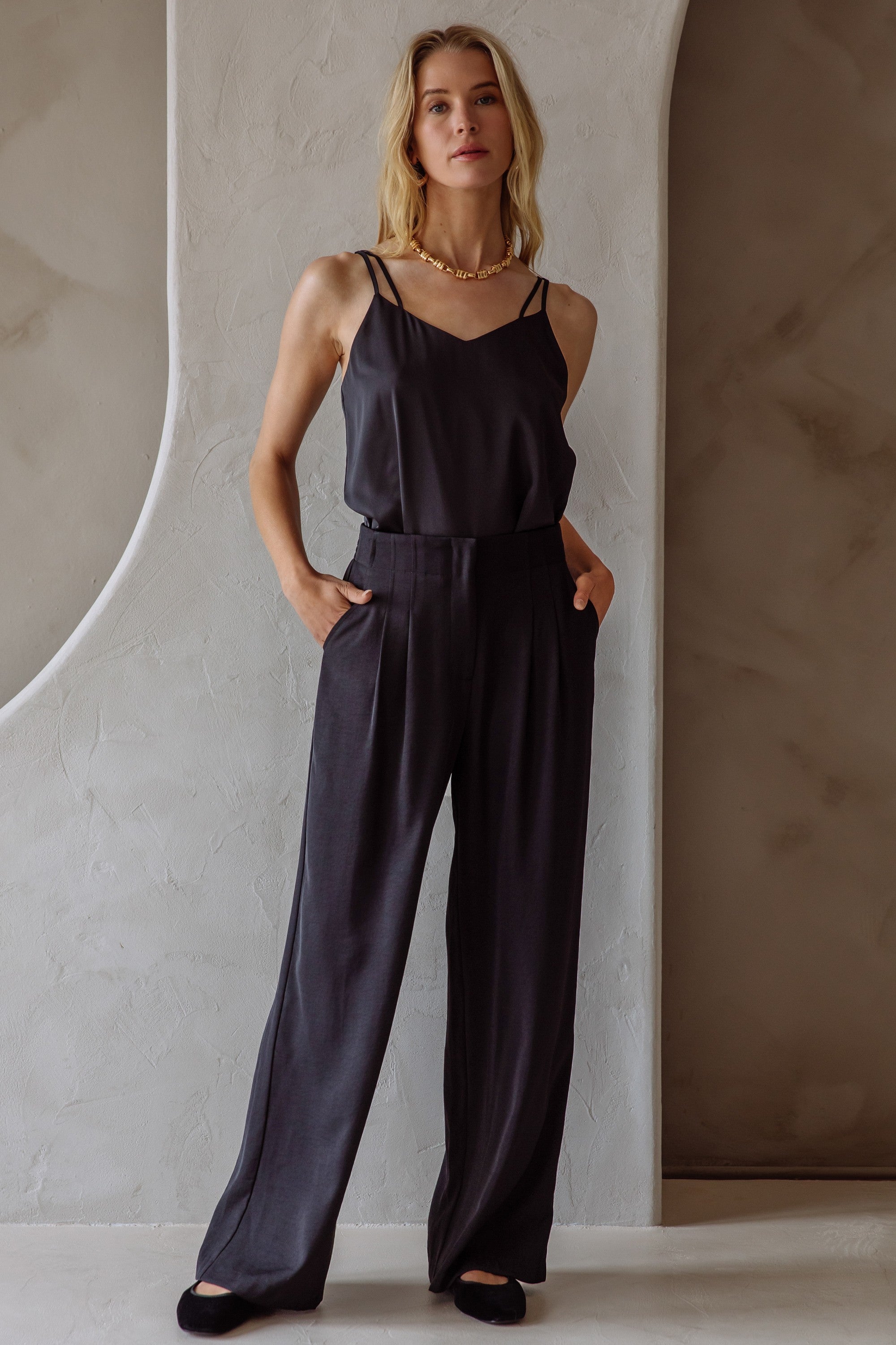 RECYCLED WIDE LEG PANTS